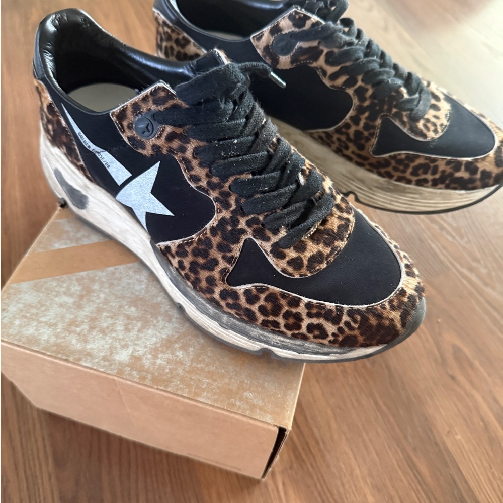 Golden Goose Leopard and Black Women's Sneakers